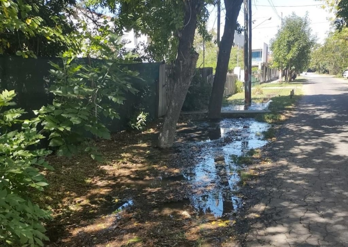 Una pérdida de agua en City Bell inundó una calle y dejó sin agua a los ...