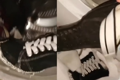 Metió sus zapatillas en el lavarropa y no pudo creer lo que encontró cuando las sacó: "Se me hicieron bosta"