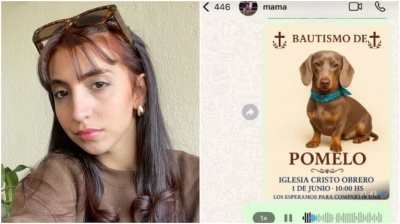 Le dijo a su mamá que iba a bautizar a su perro y su reacción se viralizó: " Me había puesto re contenta"