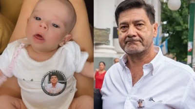 Barby Franco compartió en sus redes la tierna imagen de Silvino Báez alzando a su beba: "No se sentía bien, él la calmó"