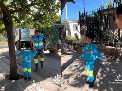 Un niño se ganó el corazón de todos por su amor por los recolectores de basura