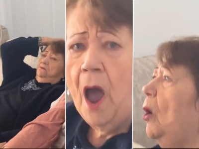 La reacción de una abuela luego de que sus nietos le hagan creer que un videojuego era una noticia real