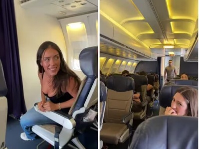 Le dijo a su pareja que serían padres en pleno vuelo y el video se hizo viral