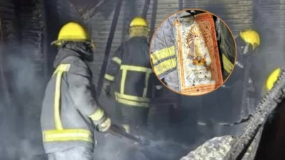 Un incendio destruy&oacute; una casa en Berisso y entre los escombros apareci&oacute; una imagen que sorprendi&oacute; a los bomberos