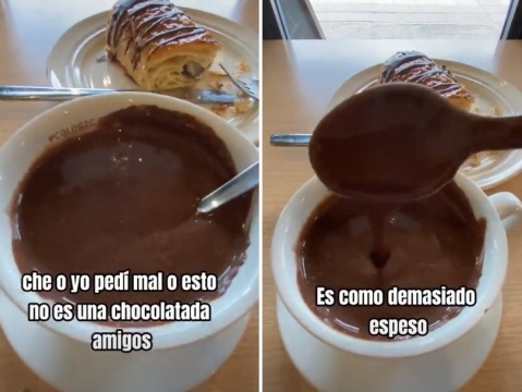 Pidió una chocolatada en España y se sorprendió con lo que le trajeron: "Me tomo esto y me muero"
