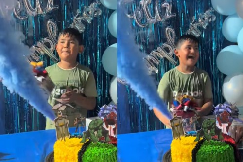 "Soy papá": un nene cumplió años, le colocaron una vela equivocada y su reacción fue viral