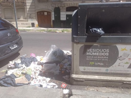 Vecinos de 5 entre 54 y 55 reclamaron por un desborde de basura en un contenedor