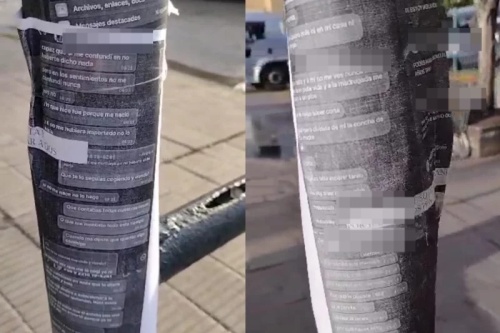 "Tranqui Los Hornos": una platense se topó con un palo de luz lleno de papeles y encontró capturas de un polémico chat