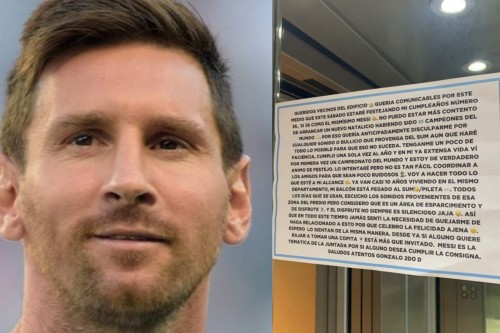Hizo su cumpleaños con temática de "Messi" pero antes le dejó a sus vecinos un peculiar mensaje