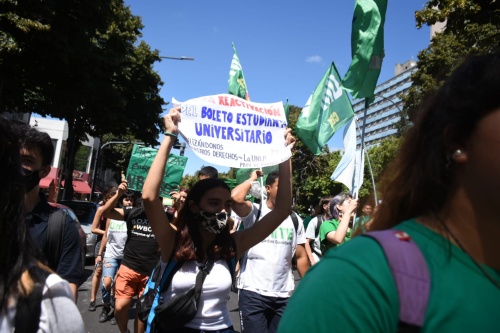 Estudiantes se movilizaron por el boleto educativo y las becas de la UNLP