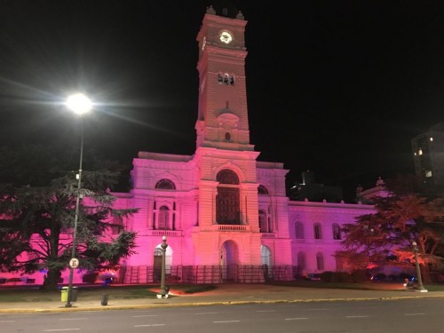 El Palacio Municipal de La Plata iluminado de violeta para concientizar sobre Enfermedades Raras o Poco Frecuentes