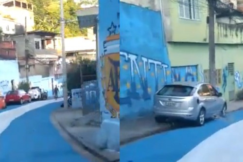 Se viralizó el video de una calle de Brasil lockeada con los colores argentinos: "Pintaron toda la favela de azul y blanco"