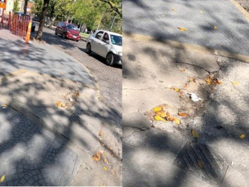 Vecinos estallaron en bronca por el mal estado de las rampas para discapacitados en las plazas de La Plata