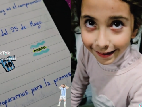 Una niña dibujó la camiseta de Messi como símbolo patrio y su justificación se hizo viral