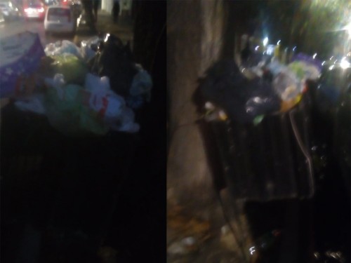 Un canasto colmado de basura en 45 y 14 provocó el enojo de un vecino: "Es una vergüenza"