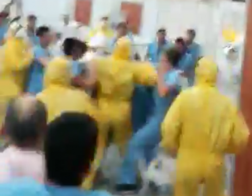 Batalla campal entre pacientes aislados por coronavirus en Costa Salguero