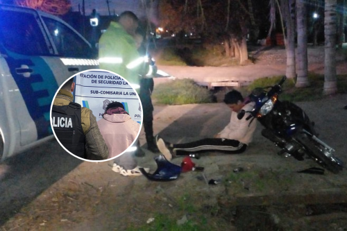 Un sujeto armado asaltó a un hombre en La Plata, escapó en moto y chocó: terminó detenido