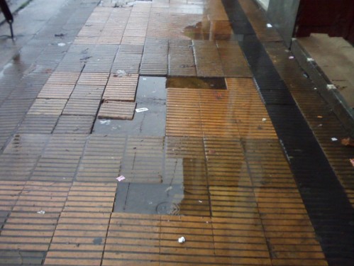 Volvió la lluvia a La Plata y volvieron las quejas por las baldosas flojas: "Son patrimonio cultural"