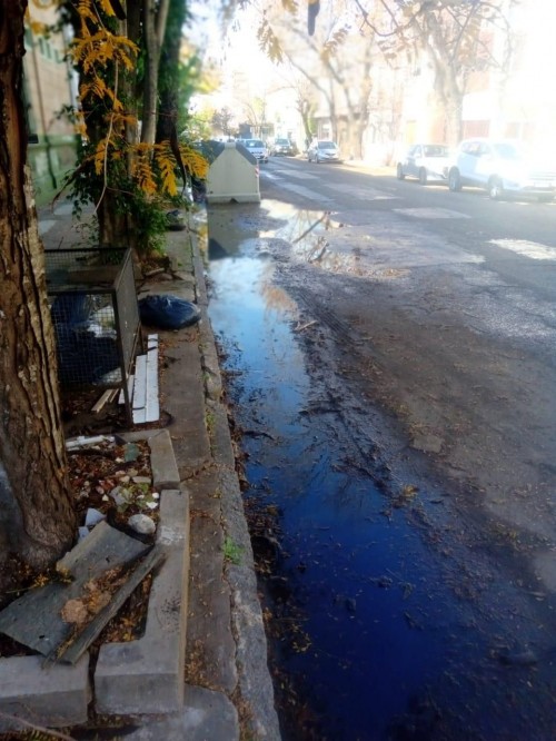 Una pérdida de agua genera problemas a los vecinos de calle 54