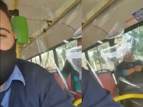 VIDEO: Un colectivero platense le pidió a una pasajera que se ponga barbijo y lo escupió