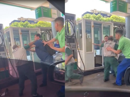Trompadas y descontrol en una estación de servicio uruguaya: "Tres contra uno"