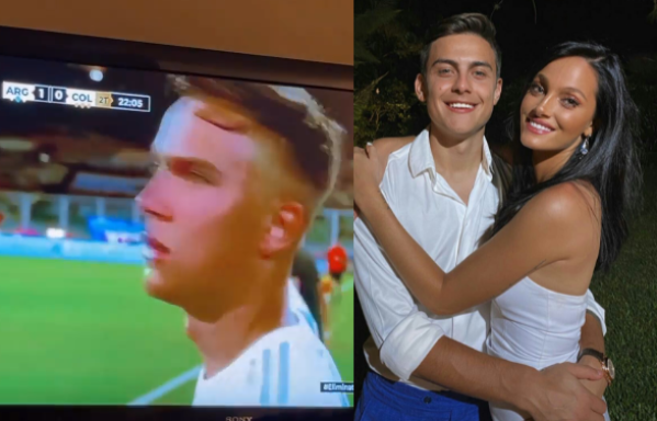 Oriana Sabatini, súper enamorada de su novio Paulo Dybala durante el partido