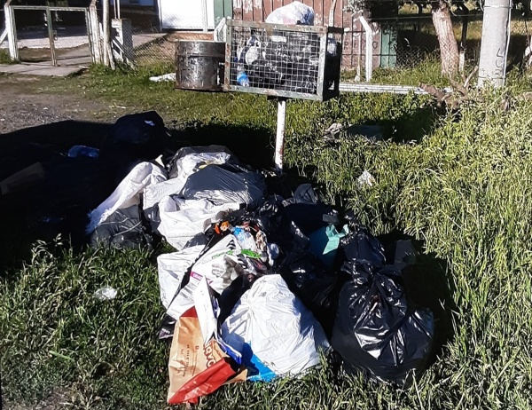 En una escuela rural de La Plata reclamaron por la presencia de basura acumulada donde los alumnos esperan el micro