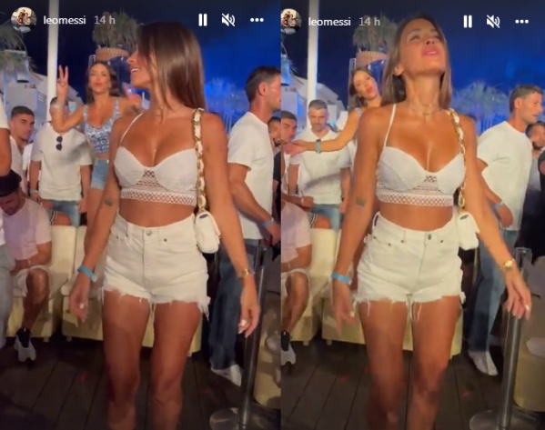 Messi embobado: As&iacute; baila su mujer, Antonela Roccuzzo, en una fiesta en Ibiza