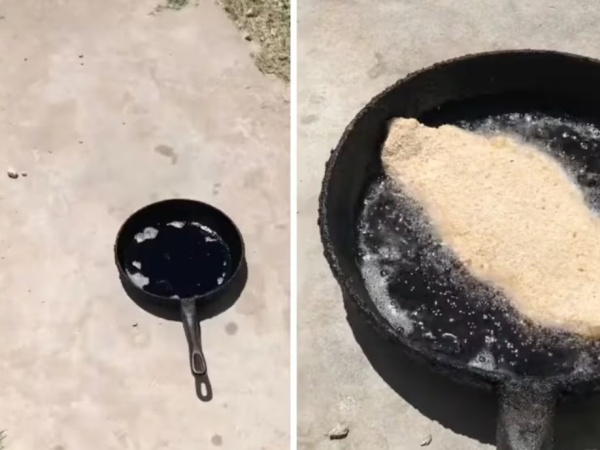El argentino que cocinó una milanesa frita al sol y se volvió viral: "el calor que hace es terrible"