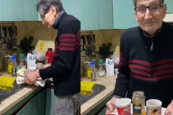 "Estos videos me dan esperanza": su abuelo tiene 80 años y le lleva el desayuno a su esposa todas las mañanas