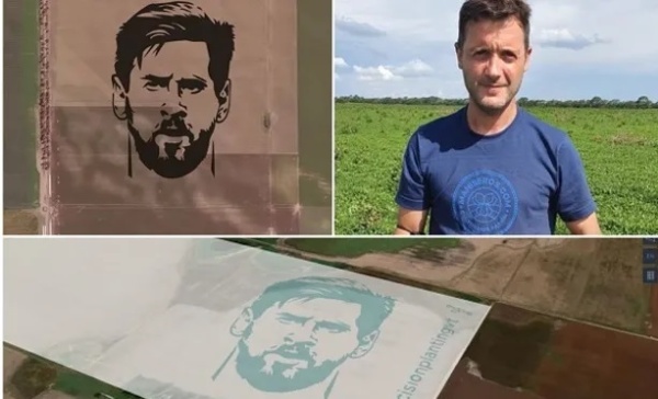 Se sembró la cara de Messi en 10 campos de Argentina: el objetivo es llegar a 20 y que la Scaloneta conozca el proyecto