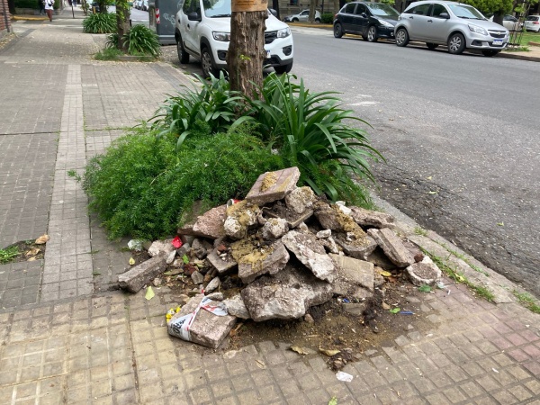 Vecinos piden que limpien una vereda que est&aacute; llena de escombros: "Junta mugre y nadie hace nada"