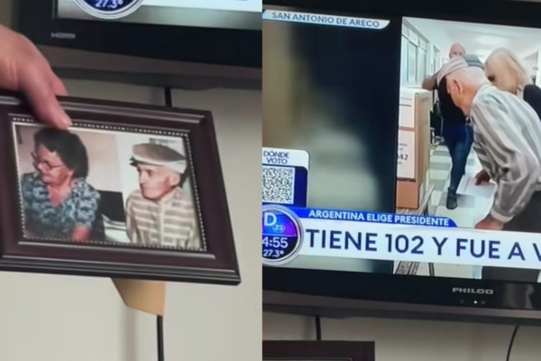 "Hasta la boina es igual, qué miedo": vieron en la tele a un abuelo votando idéntico a su nono fallecido y se impresionaron