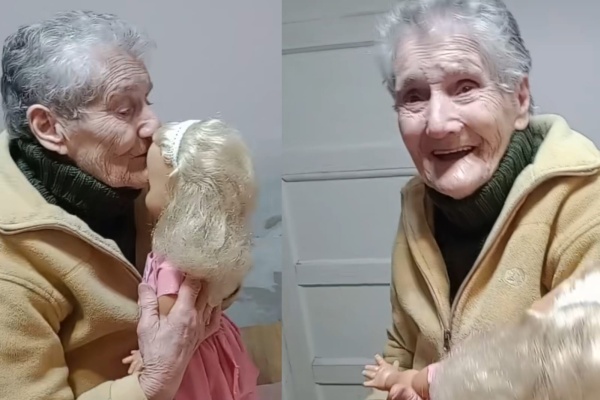 Su abuela nunca recibió de regalo una muñeca y a los 88 años sus familiares le regalaron una: "Sin dudas tengo la mejor"