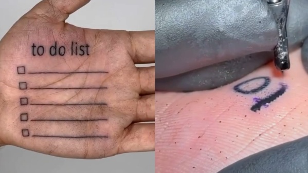Se tatuó las líneas de un listado para no olvidarse las cosas y se hizo viral: "Ya existen libretas"