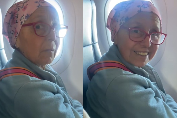 Su mamá superó el cáncer y fue sorprendida por el piloto de avión: "Qué linda expresión de los pasajeros"