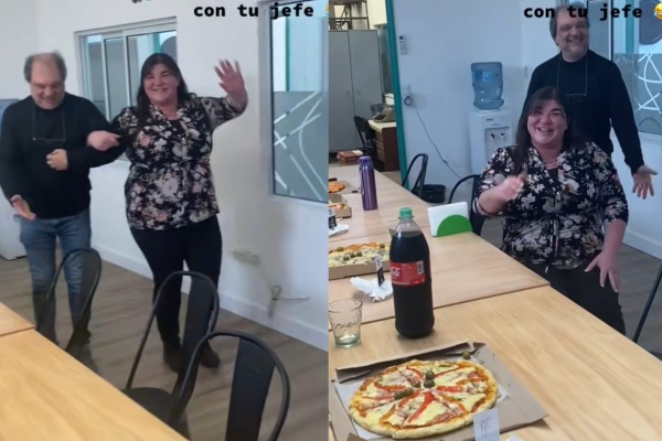 Cumplió quince años en el mismo trabajo y lo festejó entrando del brazo con su jefe: "Quiero un ambiente laboral así"