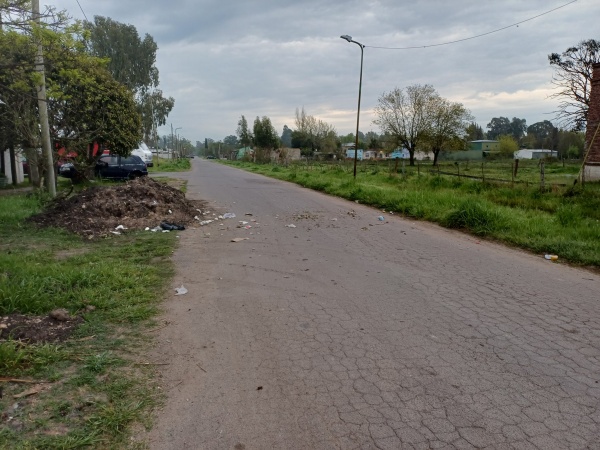 Una montaña de tierra y basura molesta a quienes circulan por la calle 206 de Abasto