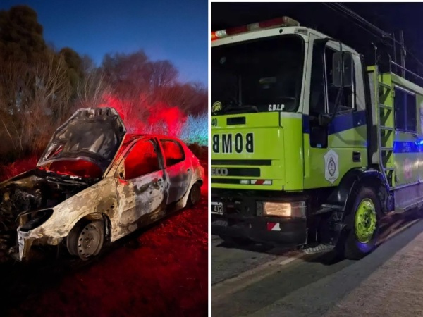 Otro auto fue consumido completamente por las llamas en el oeste de La Plata