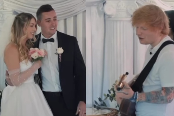 Ed Sheeran sorprendió a una pareja que estaba a punto de casarse con un tema inédito de su próximo álbum