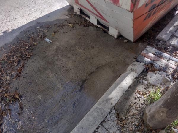 Una pérdida de agua tiene a maltraer a los vecinos en Plaza Paso y recorre toda la calle