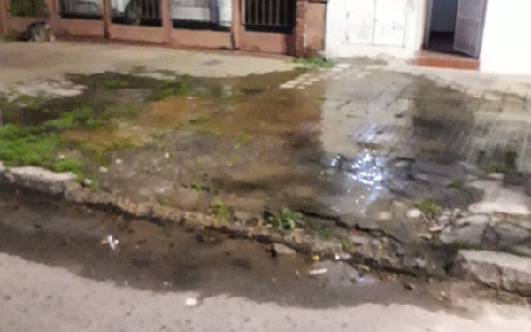 Vecinos de la zona de calle 4 y 69 hicieron siete reclamos para que se repare una impresionante pérdida de agua