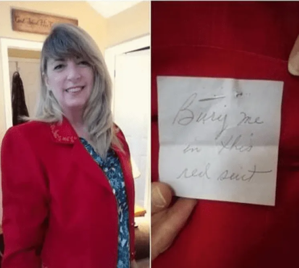 Una mujer compró un saco usado y encontró un escalofriante mensaje en el bolsillo