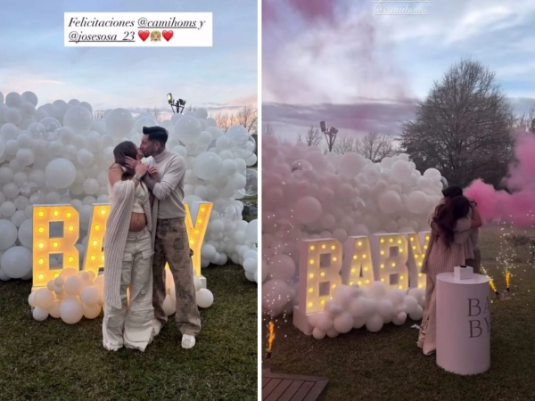 La impresionante fiesta con que Cami Homs reveló el género de su bebé: "te soñamos y deseamos tanto"