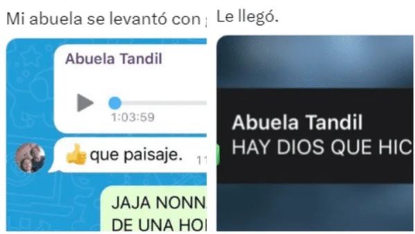 "Mi abuela se levantó con ganas de hablar": una nona le mandó un audio de una hora a su nieto y su repercusión fue épica