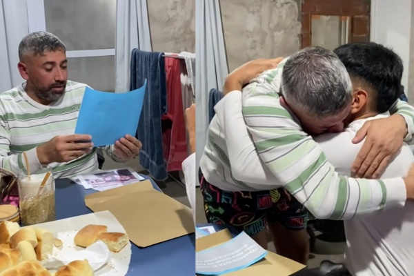 "Si siempre fuiste mío": un joven le entregó el papel de adopción a la pareja de su mamá e hizo llorar a todos