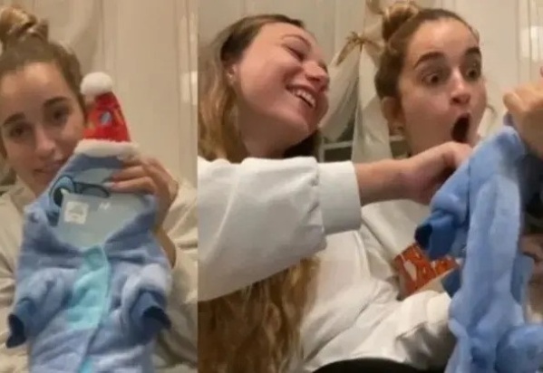 Le regaló a su amiga un insólito disfraz para su bebé y estalló de risa en Tik Tok: “Y si, soy tonta”