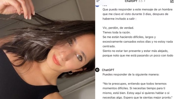 Le pidió a Chat GPT una respuesta para un mensaje de un chico que la dejó plantada y se hizo viral en las redes