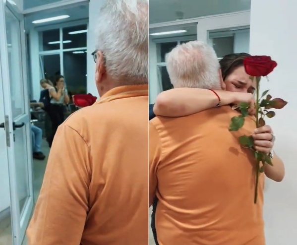 Se recibió, su papá le dio una sorpresa inolvidable y el emotivo momento se volvió viral: "Mi héroe"