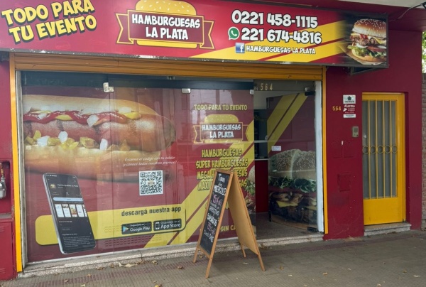 Ladrones armados atacaron uno de los locales de Hamburguesas La Plata: ataron a la empleada y la encerraron en el baño